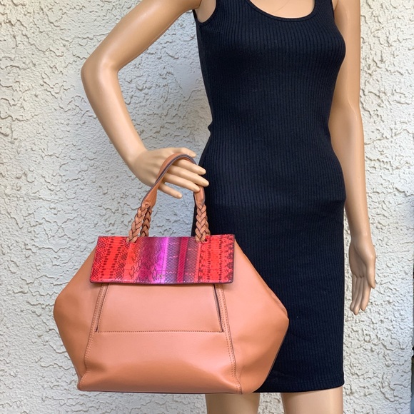 NWT TORY BURCH LARGE HALF MOON SNAKE SATCHEL BAG